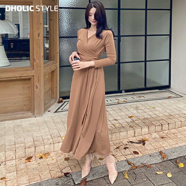 楽天市場】ラップフレアワンピース・p335592 レディース 【ops】 韓国 