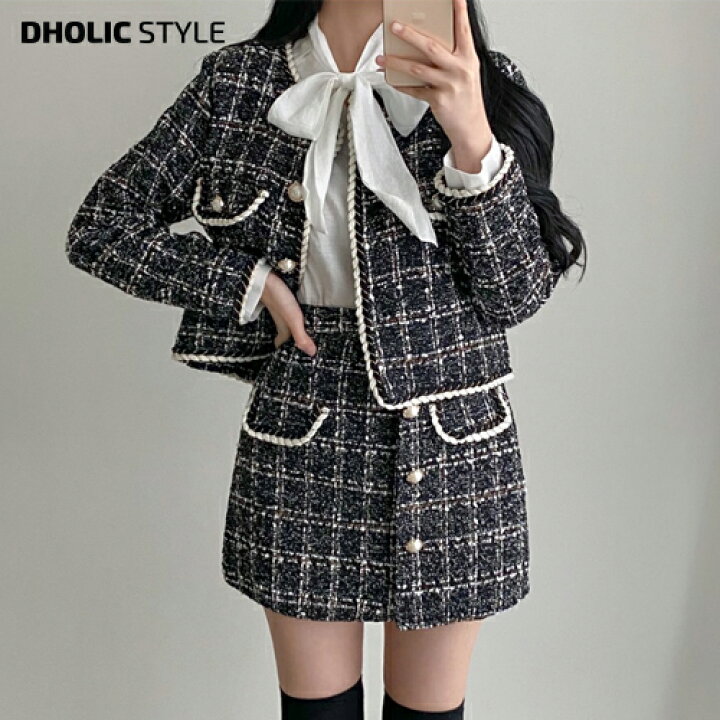 楽天市場】グリッターツイードジャケット&ミニスカートSET・p588319  