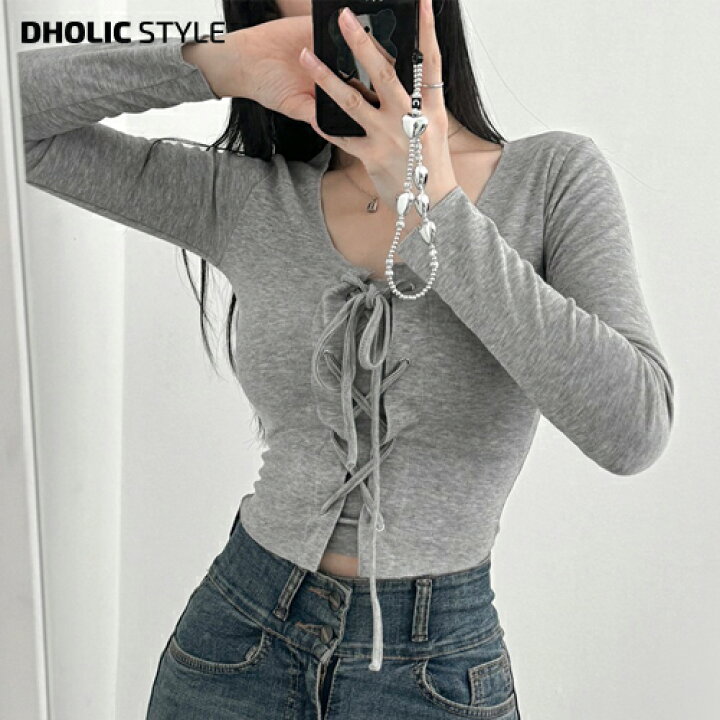 楽天市場】レースアップクロップド長袖Tシャツ・p643544 レディース  