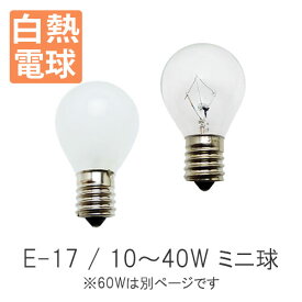 白熱電球 E-17 10～40W ミニ球 【ディクラッセ公式店】