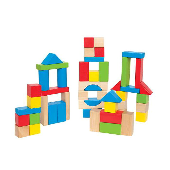 楽天市場】【カワダ公式ストア】Hape 積み木（白木＆カラー）50 