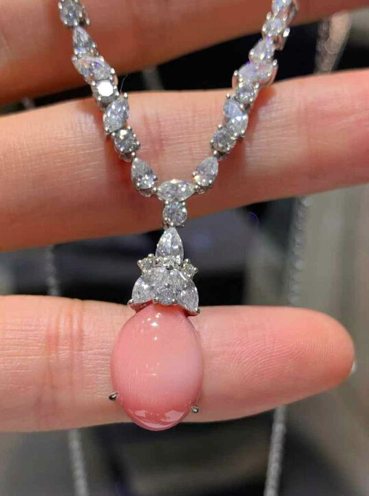 楽天市場】8.11ct フラミンゴピンク コンクパール ネックレスセット 