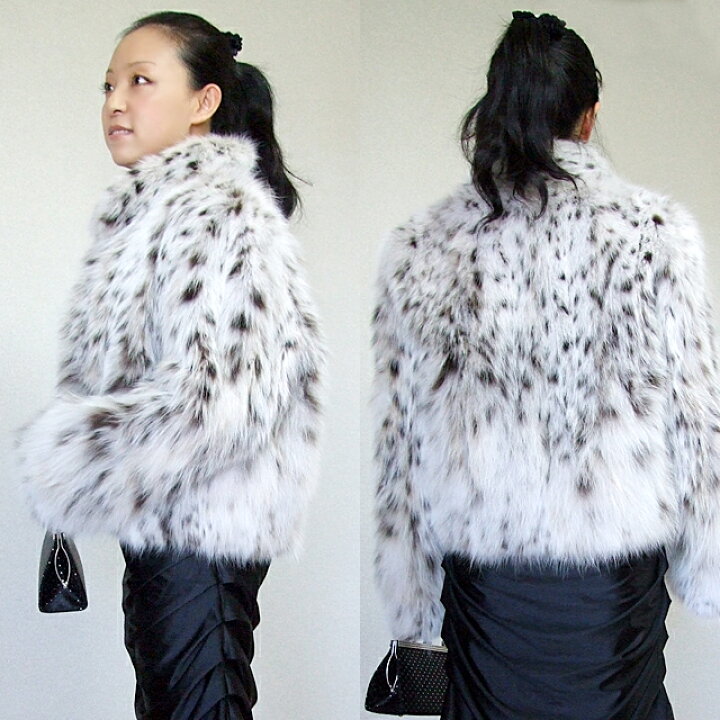 楽天市場】【1点もの】最高級毛皮コート_リンクスのお腹の毛を使った  