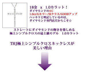 K18WG/K18/K18PGTHJ極上シンプルクロスネックレスD1.0cte