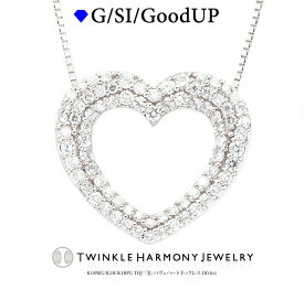 ダイヤモンド専門店THJ 0.6ct K18 THJ「美」パヴェハートネックレス D0.6ct pave heart 高品質SIクラス以上 18金 18k ネックレス プレゼント ベネチアンチェーン あずきチェーン