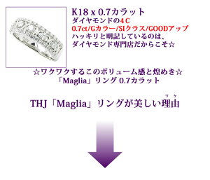 K18THJ「Maglia」リングD0.7cte