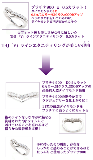 THJ「V」ラインエタニティリングD0.5cte