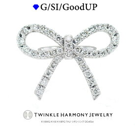 THJのSS最大1万円OFF!! 0.45ct K18 THJ リボンリング D0.45ct 高品質SIクラス以上 リボン ribbon 大人かわいい プレゼント 指輪