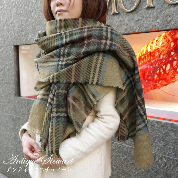 楽天市場】【SALE】 ロキャロン ストール 大判 カシミヤ混 チェック 