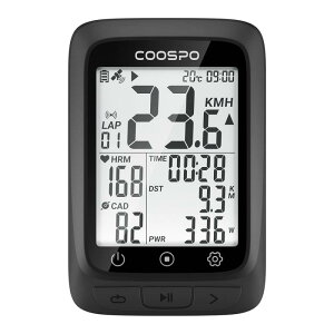 COOSPO サイクルコンピュータ GPS サイコン サイクリングコンピュータ 無線 ワイヤレス 自転車スピードメーター バッテリー内臓 Bluetooth5.0ANT+対応 ケイデンススピードセンサー連続 IP67級防