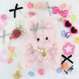 Princess-style モールドール モール人形 材料キット トレンド ぬいぐるみ もふもふ くま うさぎ 眼鏡 推し活 韓国 リボン ハート パール ネックレス めがね サングラス キーホルダー 手作り ハ