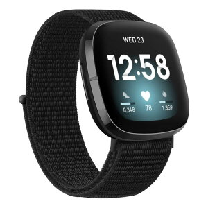 [Vanua] for Fitbit Versa3 �o���h/Fitbit Sense �o���h �\�t�g�i�C���������o���h �R���p�`�u�� Fitbit Versa 3 / Fitbit Sense (�u���b�N)