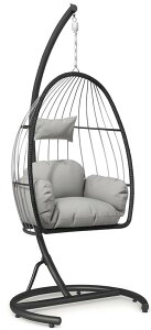 TUIYIDUO �n���L���O�`�F�A ���^ �݂艺�� �n�����b�N �X�C���O�`�F�A 1�l�|�� �ω׏d150kg �N�b�V�����ƃX�^���h�t�� UV�ϐ� �����^�ѕ֗� �p�e�B�I ���]�[�g �o���R�j�[ �������O�p ���{���