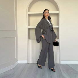 レディース Vネック 収腰 ゆったり トップス カジュアル 単色 セットアップ フィット 日常使い ブラウス シャツ