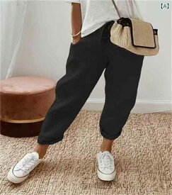 レディース パンツ ロングパンツ 綿麻 コットンリネン ウエストゴム ポケット付き カジュアル ナチュラル リラックス ボトムス 体型カバー ゆったり シンプル 無地