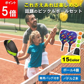 【新発売記念10%OFFクーポン配布中！】 ピックルボール パドル ラケット ボール ピックルボール セット ピックラケット パドル ピクルラケット ピクサーラケット ピクルボールパドル 2本 ボール 2個 専用バッグ付き バッグ 練習 スポーツ アウトドア 軽量 レジャー