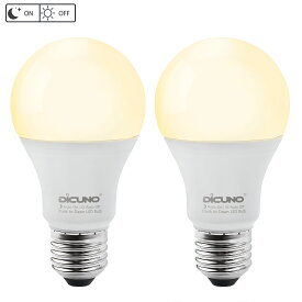 【明暗センサー電球 E26】DiCUNO 明るさセンサー LED電球 明るさセンサーライト E26 60W形相当 昼白色 電球色 9W 800lm屋外 屋内 夜間自動点灯 玄関ライト ポーチライト 門柱灯 玄関照明 防犯ライト 家庭照明 2個/4個