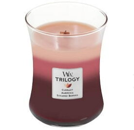 ウッドウィックキャンドル Wood Wick トリロジージャーM　フルーツテンプテーションズ 3層の香りが楽しめる グラスキャンドル アロマ フレグランス 音の出るキャンドル