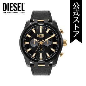 ディーゼル 腕時計 アナログ クォーツ メンズ ブラック レザー SPLIT DZ4610 2022 秋 DIESEL 公式