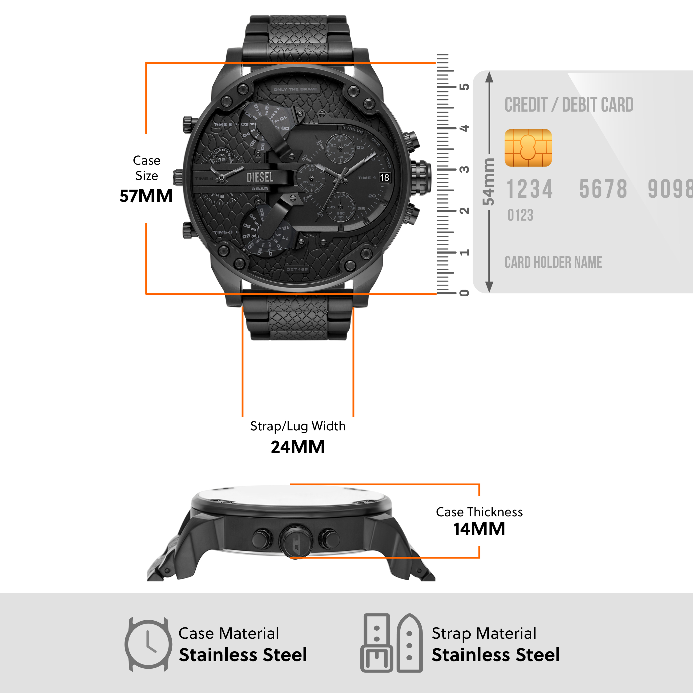 【楽天スーパーSALE/10倍ポイント】ディーゼル 腕時計 アナログ クォーツ メンズ ブラック ステンレススチール MR. DADDY 2.0  DZ7468 Diesel 2022 冬 公式 | DIESEL ウォッチ公式ストア