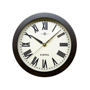 さんてる クォーツ 日本製 天然木スタンダード掛け時計(ローマ文字)ライトブラック QL727R-DBK