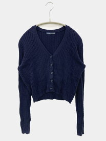 【中古】BRANDY MELVILLE ブランディーメルビル カーディガン/ボレロ 160/84A ネイビー コットン その他総柄 ショート丈 長袖 レディース ブランド古着