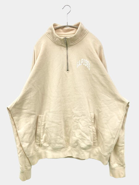 【中古】GAP ギャップ スウェット XL アイボリー コットン 裏起毛 無地 ワンポイント バックプリント ブランドロゴ 長袖 メンズ レディース
