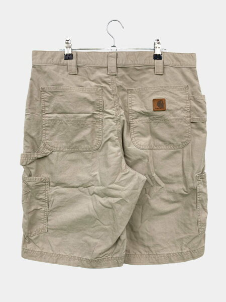 【中古】Carhartt カーハート カーゴパンツ 34 ベージュ ハーフ・ひざ丈 コットン 無地 ブランドロゴ スタンダード レギュラー メンズ