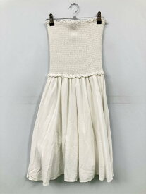 【中古】BRANDY MELVILLE ブランディーメルビル ワンピース 160/84A ホワイト コットン 無地 袖なし ひざ丈 ショート・ミニ丈 フレア レディース