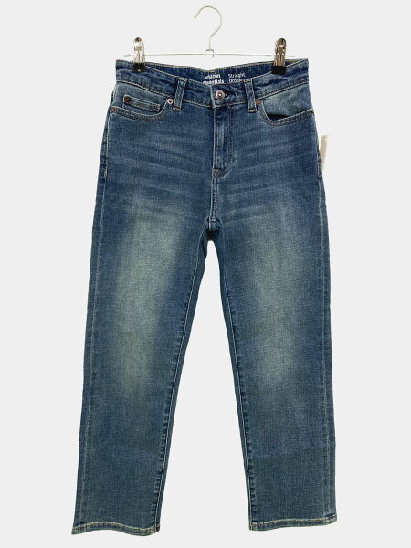 【中古】amazon essentials デニムパンツ 140 ブルー フルレングス 無地 スタンダード ストレート レギュラー ヴィンテージ レディース