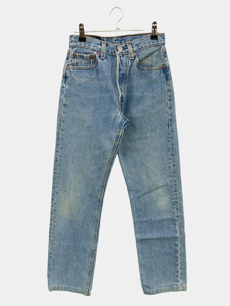 【中古】LEVI STRAUSS & CO. リーバイストラウスアンドカンパニー デニムパンツ W26 L32 ブルー フルレングス 無地 スタンダード ストレート レギュラー ヴィンテージ メンズ レディース