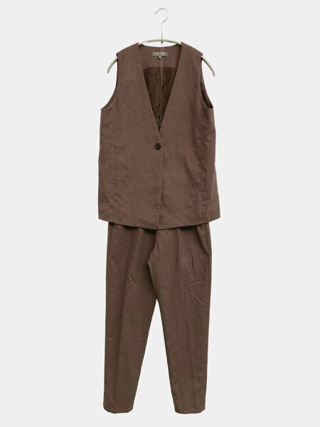 【中古】A DAY IN THE LIFE UNITED ARROWS アデイインザライフユナイテッドアローズ セットアップ 36 ブラウン 無地 シングル レディース