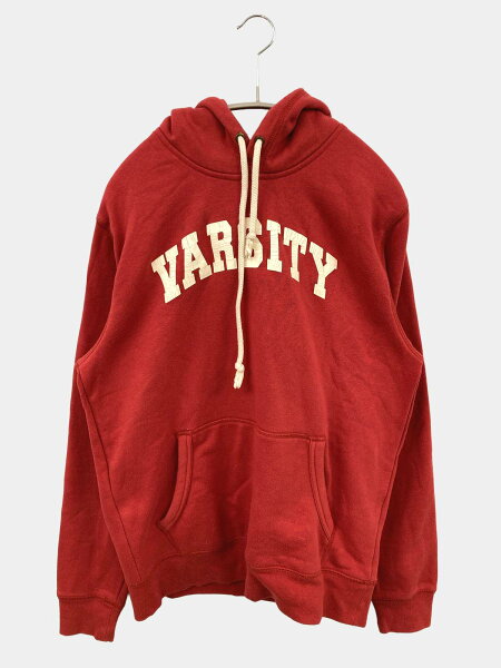 【中古】OLD NAVY オールドネイビー パーカー S レッド コットン 前面プリント プルオーバー 長袖 メンズ レディース