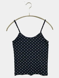 【中古】BRANDY MELVILLE ブランディーメルビル キャミソール ブラック ドット柄 カップなし レディース