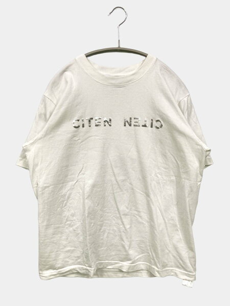 【中古】SCREEN STARS スクリーンスターズ Tシャツ/カットソー M ホワイト 無地 ワンポイント ミドル丈 半袖 クルーネック(丸首) レディース