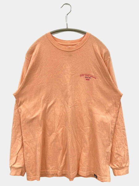【中古】VANS バンズ Tシャツ/カットソー S オレンジ ワンポイント ミドル丈 長袖 クルーネック(丸首) レディース