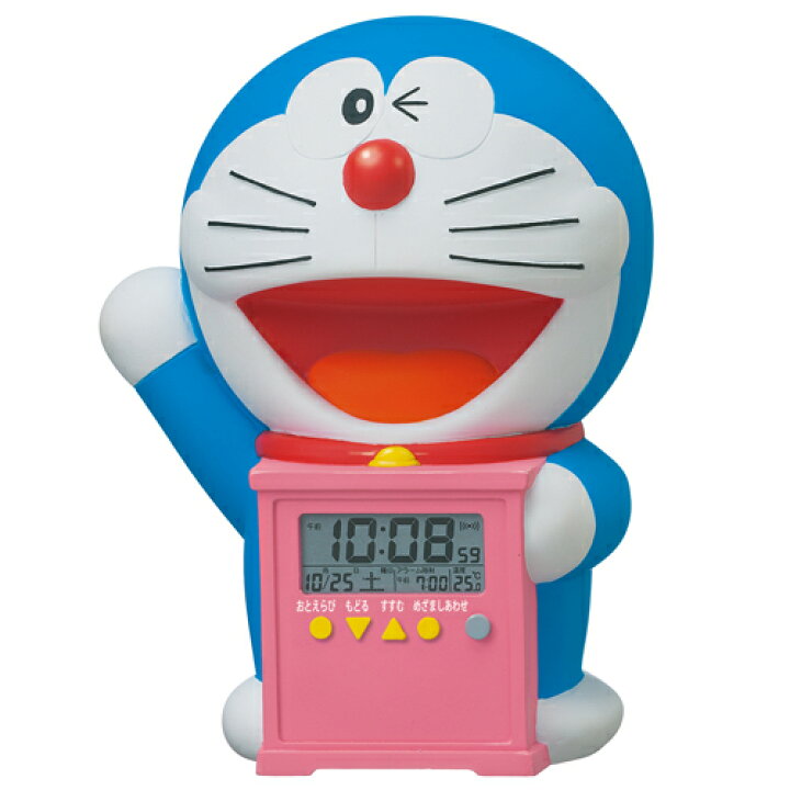 楽天市場 Seiko セイコー 目覚まし時計 ドラえもん キャラクター型 おしゃべりアラーム デジタル 温度表示 Jf374a 子供 あっとデジplus