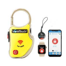 eGeeTouchトラベルロック　スマホ解錠　スーツケース錠　スマホ解錠対応 スマートロック 　鍵不要　旅行スーツケース用スマートロック　登山リュック、自転車ウェストポーチ、ビジネスバッグ用。郵便受けカギ、ロッカー用カギ 南京錠　スマートパドロック
