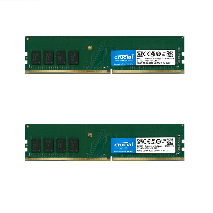 楽天市場】16GB x2枚 ( 32GB ) crucial Micron製 増設 メモリ 