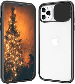 iPhone 15 14 13 12 ケース カメラカバー スライド式 カメラレンズ保護 クリア 背面ケース ブラックフレーム