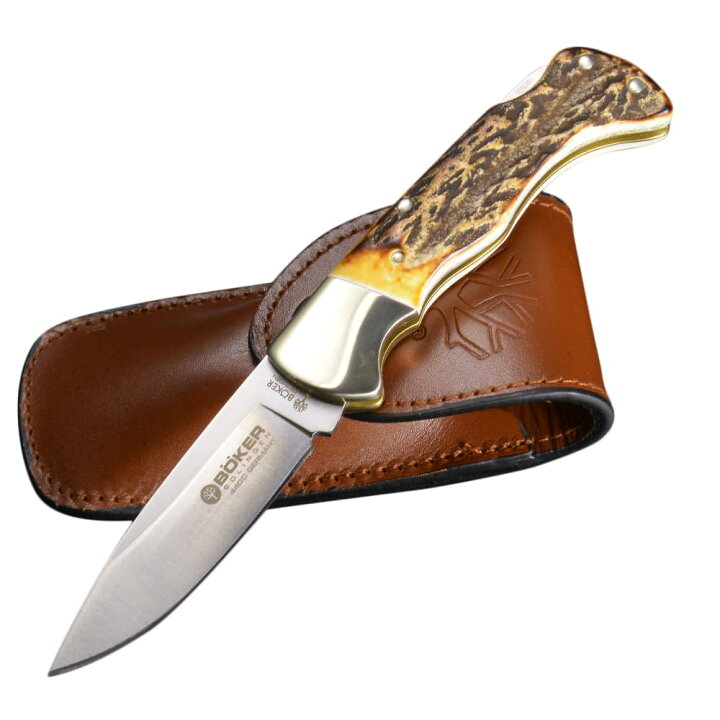 楽天市場】BOKER 折りたたみナイフ Folding Hunter スタッグ 440C 