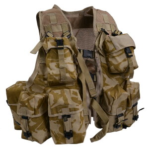 イギリス軍放出品 タクティカルベスト デザートDPM ポーチ8個付 イギリス迷彩 デザート迷彩 軍払い下げ アサルトベスト ミリタリーグッズ ミリタリー用品 サバゲー装備 戦闘用ベスト 戦闘ベ