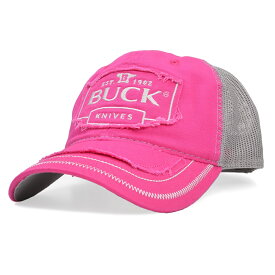 BUCK メッシュキャップ 89088 ロゴ入り ピンク グレー メッシュ レディース バックナイヴズ バックナイフ ベースボールキャップ ワークキャップ ハット ミリタリーキャップ 帽子 メンズ 通販 販売 KNIVES 刃物 野球帽