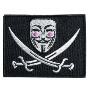 BRITKITUSA ワッペン V For VENDETTA キャリコ素材 ベルクロシート付き モラルパッチ Vフォー・ヴェンデッタ ガイ・フォークス・マスク ミリタリーワッペン ミリタリーパッチ アップリケ スリーブ
