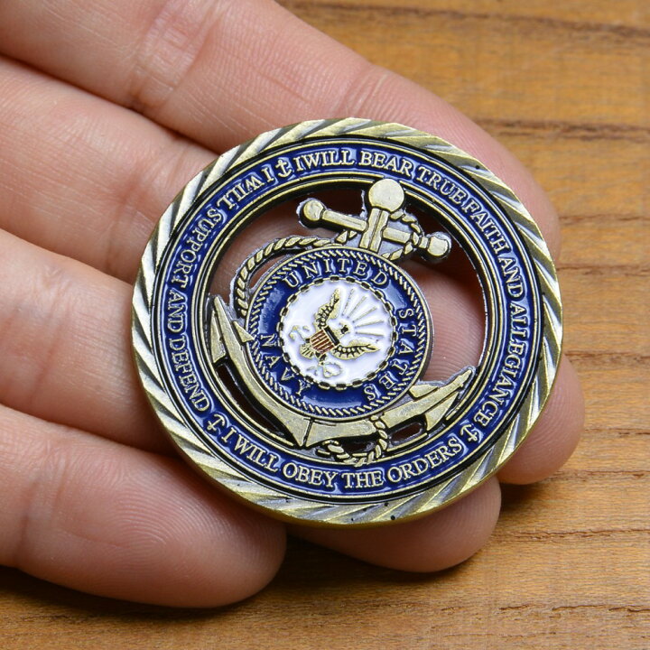 楽天市場】チャレンジコイン 紋章 アメリカ海軍省 記念メダル 