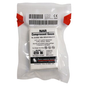 NAR 圧縮ガーゼ 綿100% 滅菌タイプ Compressed Gauze IFAK First Aid 6510-01-503-2117 コットンガーゼ 包帯 救急用品 応急手当 衛生用品 通販 通信販売 アウトドア用品 野営 野外用品 販売