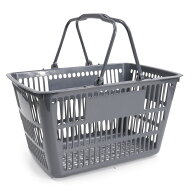 買い物カゴ 11L スモールサイズ ショッピングバスケット [ グレー ] 11リットル 持ち手 重ね収納 整理 運…