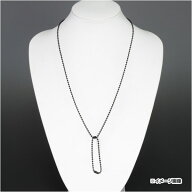 ボールチェーン 63cm ドッグタグ用 [ ブラック ] ネックレス ペンダント用 | 認識票 DOG TAG メンズアク…