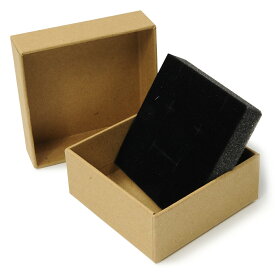 ギフトボックス 貼り箱 8×8×3.5cm アクセサリーケース [ ブラウン / 1個 ] プレゼントボックス ジュエリーBOX 厚紙 スポンジ付き ラッピング パッケージ 無地 収納