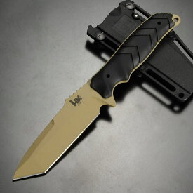 HECKLER&KOCH アウトドアナイフ FRAY タントー 固定刃 セラコート 樹脂製シース付き FDE 55243 HK KNIVES ヘッケラー&コッホ H&K HOGUE ホーグ 刃物 キャンプナイフ 渓流ナイフ 狩猟 釣り ハンティング フィッシング ブッシュクラフト